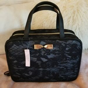 VS, Victoria's Secret, Black Lace Hanging Cosmetic Bag